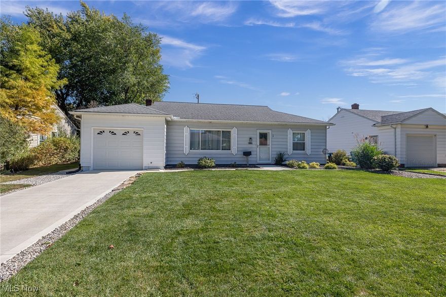 Welcome to this move-in ready 3-bedroom, 1-bath ranch home nestled on a peaceful, tree-lined street in Parma Heights. Step inside to the spacious living room with a large picture window, convenient coat closet and built-ins. The eat-in kitchen has all appliances that remain with the home. The spacious family room, just one step down from the kitchen, features a cozy gas log fireplace, perfect for holiday gatherings or relaxing evenings. Expansive east-and west-facing picture windows fill the home with beautiful natural light throughout the day. Enjoy your morning coffee or nurture your favorite houseplants in the bright, south-facing three-season room. The backyard is a true highlight—offering ample space for gardening, a future she-shed, kids’ play area, an above-ground pool, or any outdoor vision you can imagine. With full sun exposure, the property also offers excellent solar energy potential. Rounding out this house is the utility/laundry area with washer/dryer that stay with the home. This well-maintained home combines comfort, functionality, and opportunity—ready to welcome its next owner. Schedule your showing today.