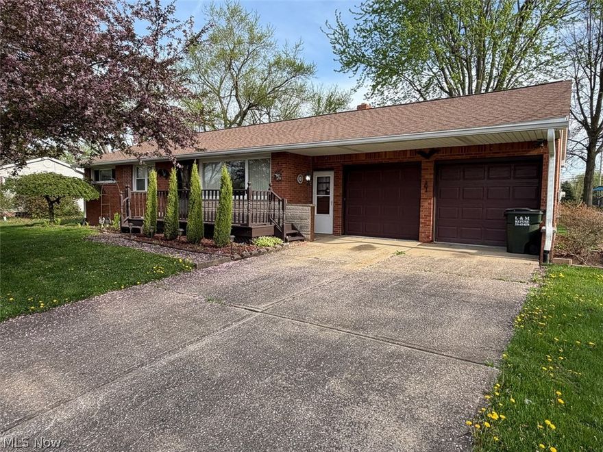 Brick Ranch Home Ready for Updates. Louisville CSD, Stark County. Live Auction with Online Bidding Available. Absolute auction, all sells to the highest bidder. ONLINE BIDDING BEGINS THURSDAY, MAY 21, 2026, AT 9:00 AM, AND AUCTION LIVE ON-SITE BIDDING WILL BEGIN FRIDAY, MAY 22, 2026, AT 12:30 PM. This brick ranch offers 1,436 sq. ft. of living space on a 0.38-acre city lot in the Louisville City School District. Stark County parcel no. 3603052. Built in 1956, the home features 3 bedrooms, 1 full shower/bath plus an additional basement shower, a large front living room, an oak kitchen, and hardwood floors under carpet. Full basement with laundry area, Franklin stove converted to gas, and ample storage space. Updates include vinyl windows, a roof approximately 5 years old, and a 2025 hot water tank. Central air and gas heat. Exterior highlights include an enclosed patio, a rear deck off the primary bedroom, a shed, and a 2-car attached garage. City water and sewer. A solid home with space and opportunity to update—ready for owner-occupant or investor alike. Yearly taxes for 2025 are $2,314.08.