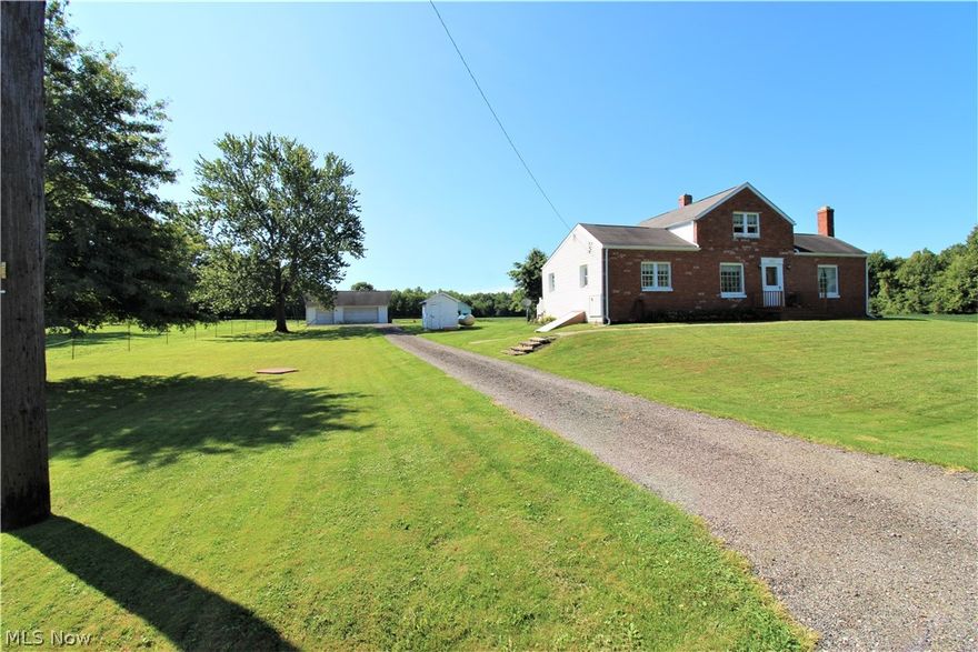 Quaint & Well cared for 3 bedroom 1.5 Bath Bungalow on approximately 4 acres (land is too be surveyed off larger parcel approx. 400 ft frontage by 400ft back) Upon entry in home offers a welcoming cove style room w/coat closet. Warm & Cozy living room with WB fireplace, formal dining room with custom corner wood cabinets and a Large-Bright & Airy Kitchen which includes Heavy Butcher Block Cabinet and propane stove! Desirable first floor Bedroom and Spacious Bathroom!  Upstairs too 2 more nicely sized bedrooms and a water closet. Covered porch/Mudroom at back of home from back entry (used to be a 1st floor laundry which can easily be brought back (220 line there) Downstairs to a Full Basement~walk up area to driveway. Updates to home when these sellers purchased home in 2017 (replaced steel sewer pipes with black vinyl sewer pipes in b/ment, updated electrical box, newer oil furnace w/all ductwork intact (this can be easily hooked back up, sellers heat with a wood stove & taking with th