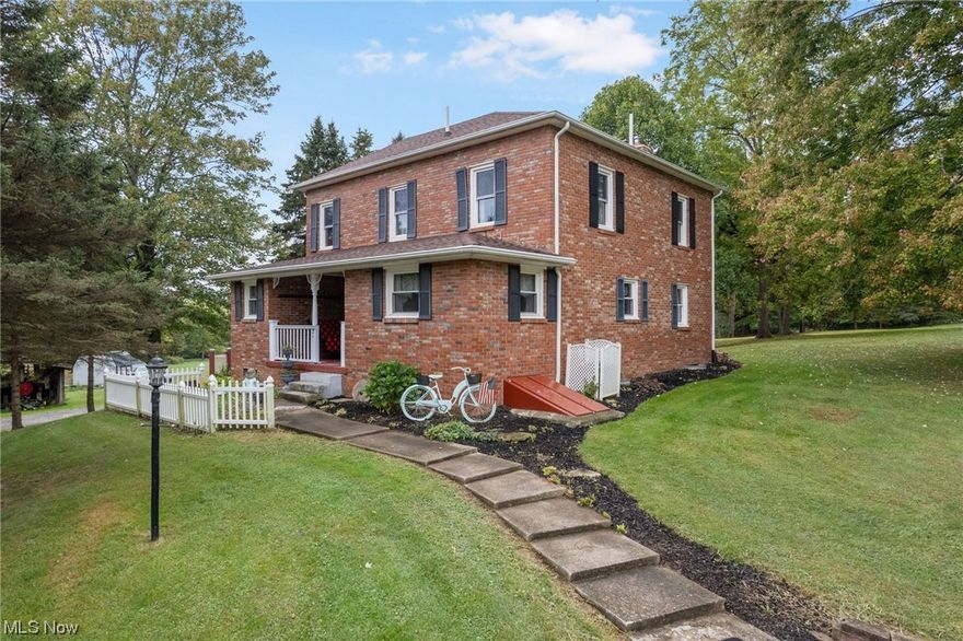 Century home with lots of character and charm.  Owned by same family for many decades! New septic system installed Feb 2024.   Situated on 8 beautiful acres suitable for farming or out buildings. Home has been exceptionally maintained and cared for.  All brick exterior home with spacious deck.  
Updates include Vinyl Replacement Windows, glass block windows and more.  roof was replaced in 2009 +/-.
Wood burner in basement excluded.  Owner has maintained driveway over the years including snow removal and gravel as needed.
Back on market because buyer loan was denied.