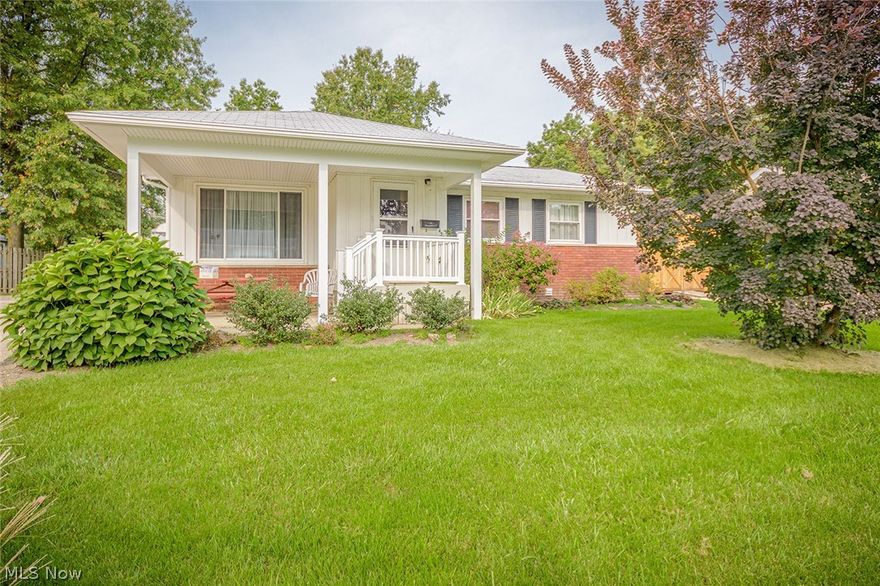 This lovely ranch has a family room/master suite addition and has been loved and maintained by the same family for many years. Adding to the  nice curb appeal is a welcoming front porch. The large living room has a huge picture window that brightens the room with natural light. The dining area is open to the kitchen which has plenty of beautiful oak cabinets and a pass through window into the family room. The well designed family room includes a convenient breezeway to the 2 car garage,a french door side entrance, a sliding door to the deck porch that overlooks the park like private back yard plus extra windows also providing plenty of natural light. The master suite has a full private bath and a walk in closet. There are two more bedrooms on the first floor plus a first floor laundry. The basement is large and includes a 36 x 12 rec room and a second washer and dryer and the third full bathroom. The roof was replaced in 09, the HVAC in '04. Within the city block is the community swimm