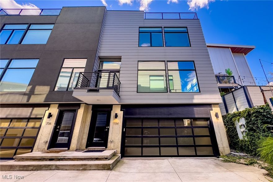 Immediate availability! Dream Tremont Townhome with rooftop deck! Rare opportunity to lease a stunning, high-end townhome in the heart of Tremont, just steps from all of the neighborhood’s top restaurants, shops, and attractions. This sophisticated two-bedroom, one-and-a-half bath residence offers modern luxury, comfort, and convenience, complete with an attached two-car garage. Built in 2017 with exceptional attention to detail, the home features beautiful hardwood flooring, sleek finishes, and an open-concept design ideal for entertaining. Ascend from the inviting entry foyer to the main living level, where a chef’s kitchen steals the show with its quartz countertops, waterfall island with seating, stainless steel appliances and tiled backsplash. The kitchen flows seamlessly into a light-filled living area with oversized windows and slider to a Juliet balcony. Upstairs, the primary suite is a serene retreat with high ceilings and large walk-in closet. The spa-like bathroom features a beautifully tiled walked in shower and modern vanity. A stunning local artist mural of Cleveland in the vaulted hallway adds both pop, drama and interest to the space! A laundry and spacious second bedroom complete the floor. The showstopper? A private rooftop terrace with panoramic views of the Cleveland skyline, complete with an indoor wet bar. A perfect space for entertaining or unwinding under the stars. This exceptional home offers a rare blend of style, location, and comfort - a true Tremont gem! Pets considered with additional fee. Tenant pays for electric, gas and internet.