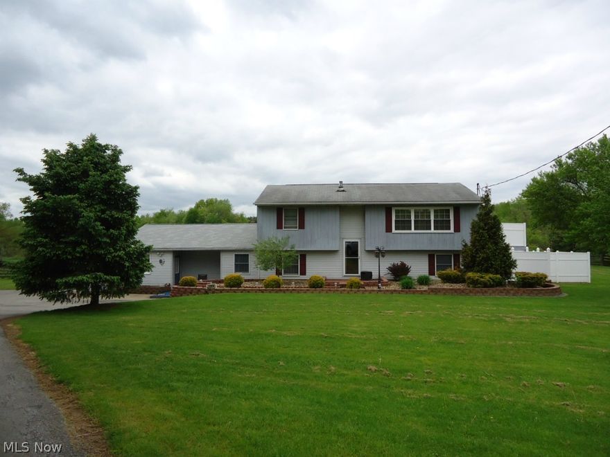 Nearly 6 acres with pasture and outbuildings makes this the perfect property for a Hobby Farm. 79' x 40' barn has six stalls and partial concrete floor & mats, a tack room, 15' area for cattle, electric and water.  There is also a birthing stall.  The barn at one point housed (6) horses and possibly could be expanded to more stalls. Easy access to State Route 11.  Beautiful landscaping accents the three bedroom home which features numerous updates including updated kitchen with stainless appliances, updated master bath, new living room windows and patio door. New carpet in family room and master, and new laminate flooring in the hobby room, which could be converted to additional kitchen, bedroom, home office with exterior entrance, or large laundry room. MBR has a walk-in closet and two large closets. Outside, the pool is surrounded by deck and pool house with toilet.  A private entertaining area, that is surrounded by vinyl fencing, is just off the pool for relaxing.  At the rear of t