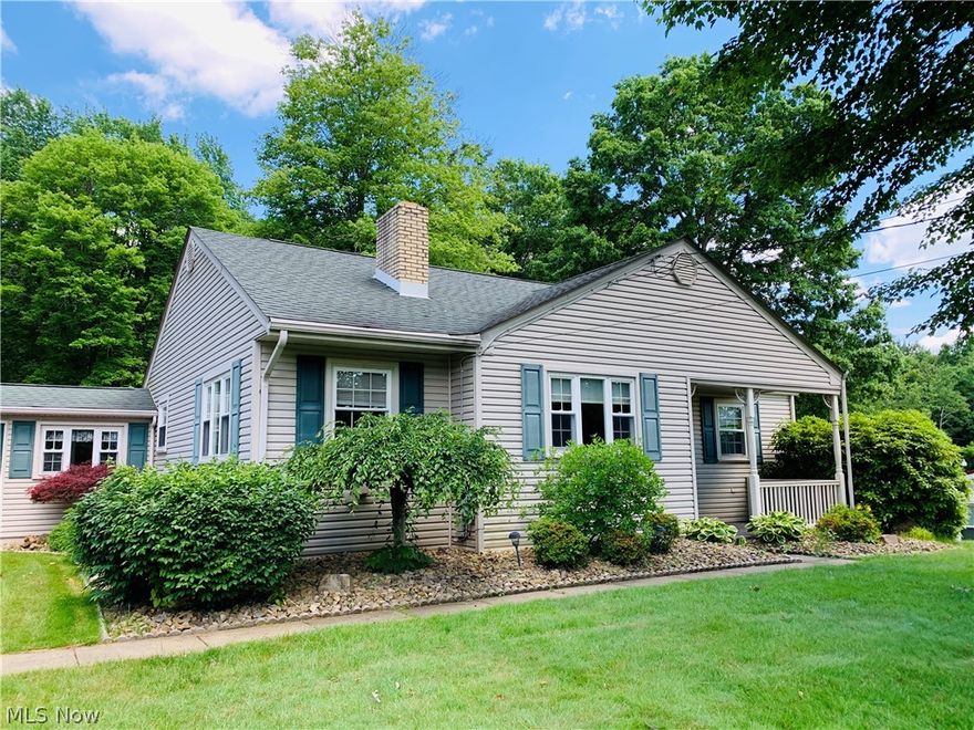 Ranch home in country setting yet minutes away from town and main highways.  This picture perfect ranch home is on almost 3/4 acre on a park like setting. Front entry way opens to living room with fireplace and lots of natural light.  There is also a dining area and kitchen with quartz countertop, ceramic tile flooring.  All appliances included.  Three bedrooms and bath complete the main level. Hardwood floors throughout home. Vinyl replacement windows.  Attic provides additional storage. Full basement is partially finished with family room, storage room, bathroom and laundry area including washer and dryer. Walk out basement. Roof shingles approx. 12 years old. Oversize 2 car attached garage a great place for workshop. Breezeway leads to back deck overlooking fantastic back yard with trees and perennials. Lot size is 100 x 300. Storage shed in back of yard.  This home is truly move in ready and waiting for someone to enjoy all this property has to offer.