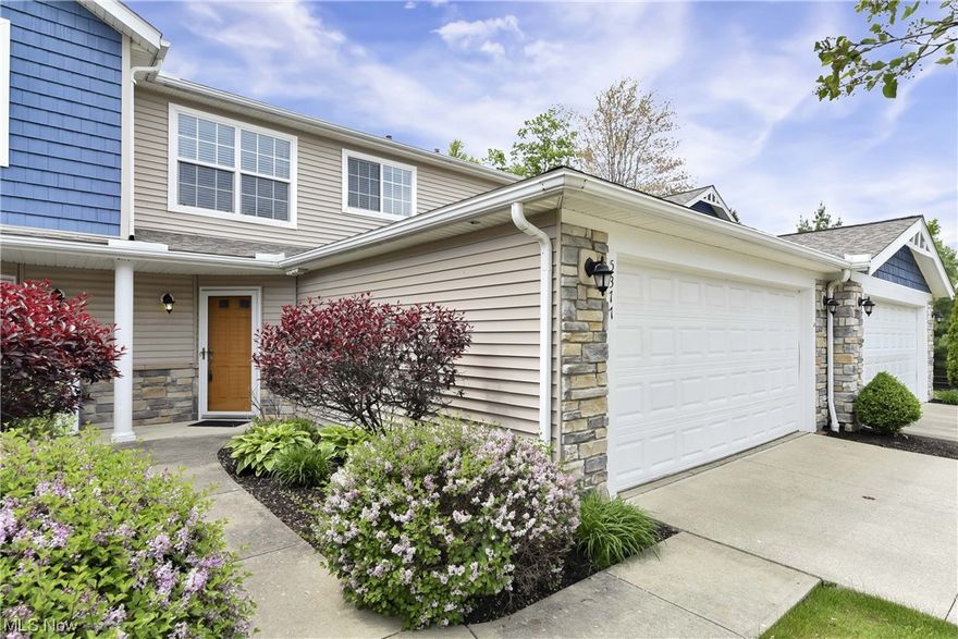 Get in before its gone! Fantastic first floor master condominium townhome situated in the safe and quiet Waterside Chase Community on the Northwest end of Brunswick Hills. This beautiful space boasts an open L-shape kitchen with room for table or your center island, double door pantry closet, first floor laundry, large 2-story living / dining room, first floor 1/2 bath, first floor master suite with walk-in closet and attached 2-car garage! The 2-story great room is the perfect entertaining or lounging space with an overhead ceiling fan, stack stone gas fireplace with tile apron, cellular blinds and a slider to the private patio. First floor master is a great size and also has overhead ceiling fan/light, cellular blinds, the walk-in closet and a master bath with newer walk-in shower, grab bar, dual shower heads, and a seat, vanity top and mirrored medicine cabinet. Upstairs you will love the open loft (can be converted to 3rd bed if needed) with blinds and curtains, large 2nd bedroom w