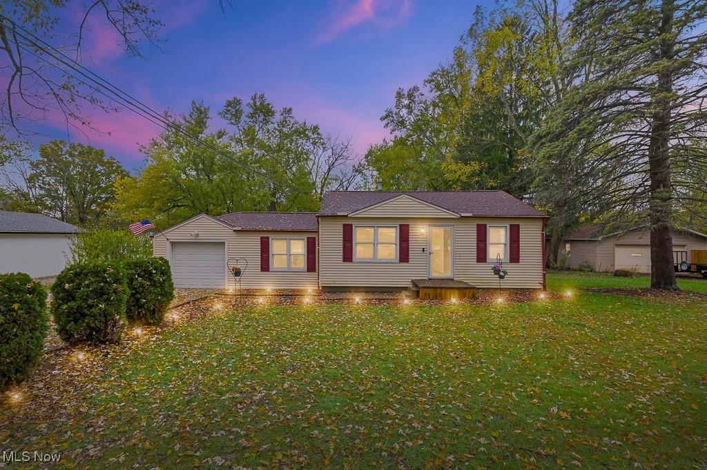 Welcome to this charming 2-bedroom, 1-bath ranch in Tallmadge, offering over 700 sq. ft. of comfortable one-floor living. Perfect for convenience and ease, this home sits on just over a half-acre lot with plenty of outdoor space to enjoy. The property includes a 1-car attached garage and a spacious backyard—ideal for entertaining or relaxing. Enjoy summer days in the above-ground pool or host large gatherings in the open yard. Whether you’re looking to downsize, purchase your first home, or add to your investment portfolio, this cozy ranch is a wonderful opportunity in a great location! A 1 year home warranty is included.