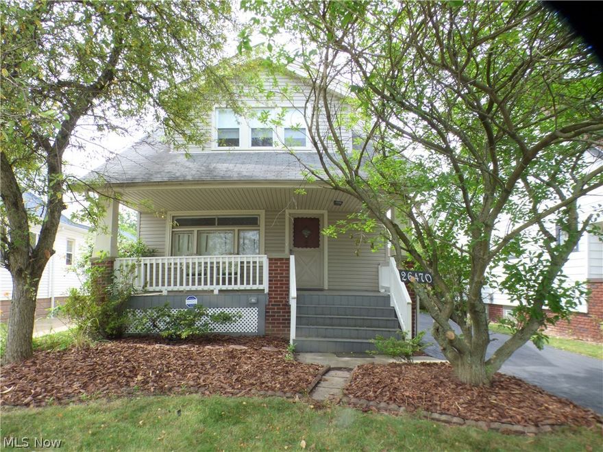 Super Clean, Classic Colonial in Convenient Euclid Location!  This move-in-ready home has tons of original charm of but feels like new.  The gorgeous original (but level), hard wood floors have been refinished throughout the home, and the country kitchen has been nicely remodeled and has newer appliances.  Nicely maintained and freshly painted, this home has lovely leaded glass windows and original woodwork.  Laundry is on the first floor for your convenience.  There is a big front porch for large gatherings and a fully fenced-in yard and one-car garage with porch out back.  The house has been vinyl sided for easy maintenance and the house is POS compliant.  Check out the 3-D tour and call for your showing today!