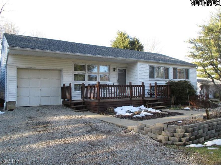 Situated on 1.20 acres of ground this ranch style home located out side the city limits and offers nice open floor plan with living room dinning area and kitchen. Nice bedroom sizes, full basement unfinished but could easily be finished. Attached garage nice country setting. Updates include newer roof, paint, and recently refinished hard wood floors. Home is in ready to move into and qualifies for no money down loan terms to qualified buyers. Call today!