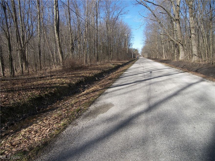 Convenient Location just 1.5 miles east of Geauga County line to Hyde Rd. off Rt. 6 ; Quiet, paved road leads to 5 prime acres    where you can build your special home ; There are no houses or development across the street - Just woods for added privacy. Long time owner ; Nice opportunity here.