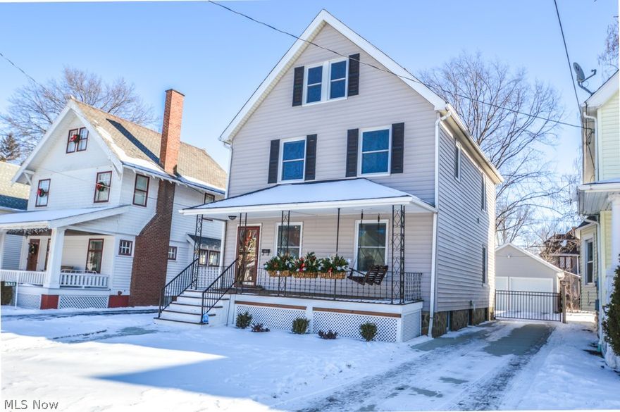 This beautifully renovated home is a must see!  Enjoy the charm of a century home with ALL of the modern conveniences.  Everything in this home is new from 2016 including plumbing, electric, furnace, air conditioner, hot water heater, Anderson Windows and roof for piece of mind for years to come.  All finishes are new and high end throughout including the crown molding and flooring.  Enjoy preparing meals in this sensational kitchen boasting white subway tile back splash, gorgeous granite counter tops, hardwood floors and quality cabinetry. Luxuriate after a long day in the spa like bathrooms which  include new, beautiful flooring, tile work, granite counters and cabinetry. .  The third floor is a large calming space which can be used as a master bedroom with seating or office area. The second floor laundry makes laundry day a breeze. This home is minutes from Detroit Avenue for convenient shopping, dining and entertainment.