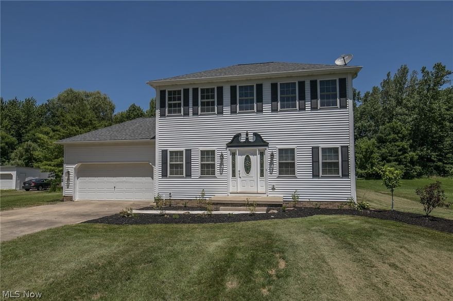 Fantastic Colonial in Macedonia! The home boasts 3 bedrooms and 2.5 baths including many updates, such as: newer kitchen cabinets and counter tops, complete roof replacement and siding on front of the home, updated furnace and AC, and new carpet throughout. Enjoy the close to one acre lot while sitting on your beautiful patio with fire pit and over looking a large back yard, perfect for entertaining and kids play area. Call today for your private showing!