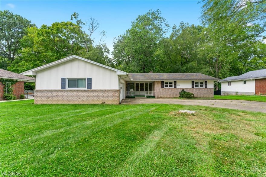 This awesome ranch home in Poland schools is just waiting for your personal touches! From the moment you walk into the double front doors you're greeted by an inviting foyer with gorgeous floral window and tile flooring. The open living room/dining room area showcases a lovely fireplace and access to the sunroom with amazing views of the park-like backyard with lots of wildlife to enjoy. The eat-in kitchen features a peninsula and lots of counter space. The master bedroom is spacious and showcases more gorgeous views of the private backyard and has an attached full bathroom. 2 additional nice sized bedrooms and a full bath are also featured. There is a basement, an attached 2 car garage, and lots of parking in the large driveway. All this in a quiet, safe neighborhood! Schedule your private showing today!