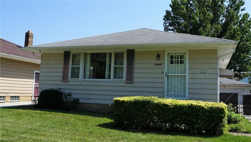 Welcome home to 24350 Russell Avenue. Clean and well maintained home. The aluminum siding was freshed with a coat of paint in the not too distant past. The ranch style home features 3 bedrooms and 1-1/2 baths. The baths and kitchen were both remodeled several years ago. Kitchen features Maple Kraftmaid cabinets. The home has beautiful hardwood floors throughout the first floor. The basement rec room is 40 feet long - large enough for any gathering. Other past updates included a roof in 2001, and furnace and central air in 2002. Home also has a 2 car detached garage and enough room behind the garage to put in your own vegetable and/or herb garden. Make your appointment to see it today.  Point of sale is ordered. Buyer will need to assume. Will post as soon as I have available.