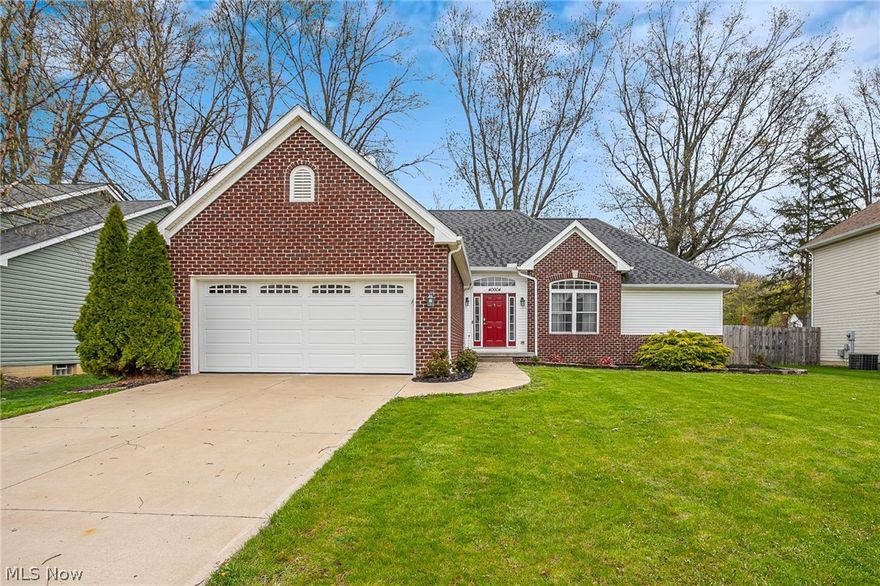 THIS BEAUTIFUL RANCH is nestled on a quiet street in the heart of Hope Court. This impeccable home is pristine, detailed & cozy! The foyer shows off natural sunlight, 10’ ceilings, open-airy & oversized great rm w/ a brick, gas fireplace. The great room is open to the kitchen & dining room. The kitchen boasts beautiful custom cherry cabinets, granite counters, stainless steel appliances & sink, a modern backsplash & vinyl plank flooring flowing into the dining room! The dining rm is framed w/ windows, a patio slider that leads out to the large beautifully manicured & fully fenced(privacy)yard And a new paver patio for enjoying those lemonade & summer days! This cozy ranch offers a private master suite w/ tray ceilings & a huge double closet. The master bath is HUGE; a large stand up shower, Jacuzzi soaker, his & her vanity, linen cabinet, tray ceiling & a walk-in closet! It doesn’t end there; the additional 2 bedrms are great in size & feature deep double closets. The main bath has a l