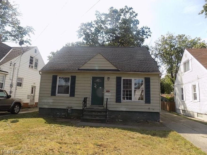 Three bedroom and one bath Cape Cod waiting for your personal touch.  Detached two car garage with ample off street parking. Dead end street lined with sidewalks and trees.  Full unfinished basement.