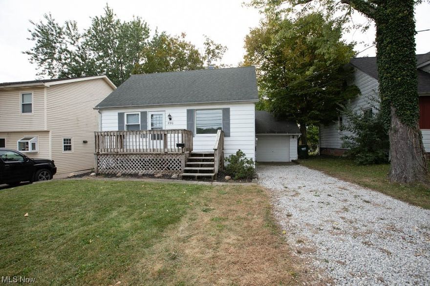 LOCATION! This charming bungalow in desired Wickliffe is directly across from the school campus. This home features a large deck in front and rear of home. Bright living room opens to an eating area and mud room. Kitchen has ample newer cabinets and newer counter tops. A stainless steel dishwasher was recently installed. Bedroom one and full bath are on the main floor. Two nice size bedrooms upstairs with plenty of storage. The lower level has a walkout door to the back yard. This space in the basement would make a great teen hang out or man cave. The home has fresh new paint and all new flooring (2023). Come take a look and fall in love with all it has to offer. Home warranty provided.