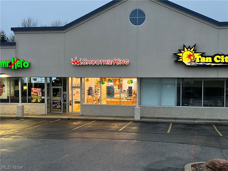 This established Smoothie King franchise presents an excellent opportunity for a hands-on owner-operator or investor seeking immediate cash flow with upside potential. Located in a high-traffic retail center with three-way access near a major grocery store and busy intersection, this 1,400 SF location benefits from strong visibility, steady customer flow, and excellent online reviews. The space is fully built out to Smoothie King brand standards, eliminating startup costs typically associated with a new franchise. The business includes a comprehensive FF&E package with service counters, POS system, frozen beverage machines, blender stations, refrigeration units, prep areas, digital menu boards, café seating, and all items required for daily operations—making this a turnkey acquisition.
The long-term lease provides stability with attractive terms, including two 5-year renewal options. Current rent is $1866.67/month + TMI, offering competitive occupancy costs for a national brand.
This location is already performing with consistent sales but offers room for growth. The current owner has not implemented advertising or promotional efforts, presenting immediate upside through social media marketing, school partnerships, catering, and community engagement. A new electrical outlet has been installed to support upcoming food offerings, positioning the business to capitalize on Smoothie King’s expanding menu.
Franchise support includes comprehensive training (2–3 weeks corporate plus 1 week transition). Standard royalties (11%) and marketing fees apply, providing access to a proven system and strong brand recognition.
Ideal for an owner-operator, multi-unit franchisee, or investor seeking a clean, well-run operation with built-in growth opportunities.
