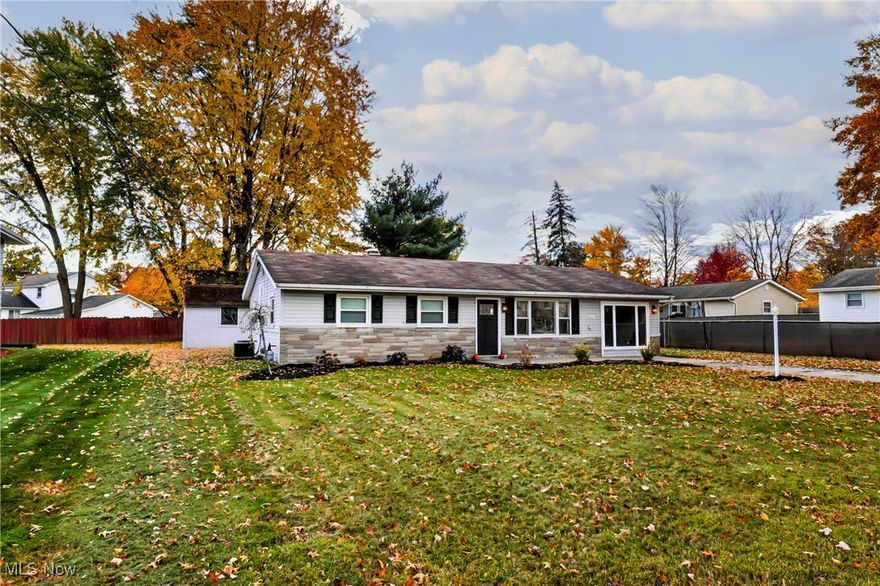 FEEL LIKE YOU ARE ACTUALLY INSIDE THIS HOME! WALKTHROUGH THE 3D VIRTUAL TOUR OF THIS PROPERTY BY CLICKING THE LINK! Welcome to 3616 High Meadow in Canfield, Ohio! This beautifully renovated 3-bedroom, 1-bathroom home boasts a plethora of updates. Step into a completely remodeled bathroom featuring new tiles, flooring, shower, and tub for a luxurious bathing experience. The house showcases new front and back doors, along with all interior doors replaced, complemented by new light fixtures throughout.

Enjoy new vinyl flooring spanning the entire house, enhanced by a revamped kitchen with new cabinet doors, drawers, backsplash, and appliances. The bedrooms offer new carpeting for added comfort. Outside, the property features new landscaping and a spacious yard that provides a sense of privacy, making it perfect for relaxation and outdoor activities.

The large shed adds convenience for all your storage needs. Recent updates include a newly replaced furnace in 2023 and a brand-new air conditioning unit installed this year, ensuring year-round comfort and efficiency. This home is move-in ready, offering modern amenities and stylish upgrades throughout. Don’t miss the opportunity to make this your new home sweet home!
