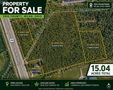 Vacant Land For Sale - 9312 Milan Rd.<br/> Milan, OH 44846