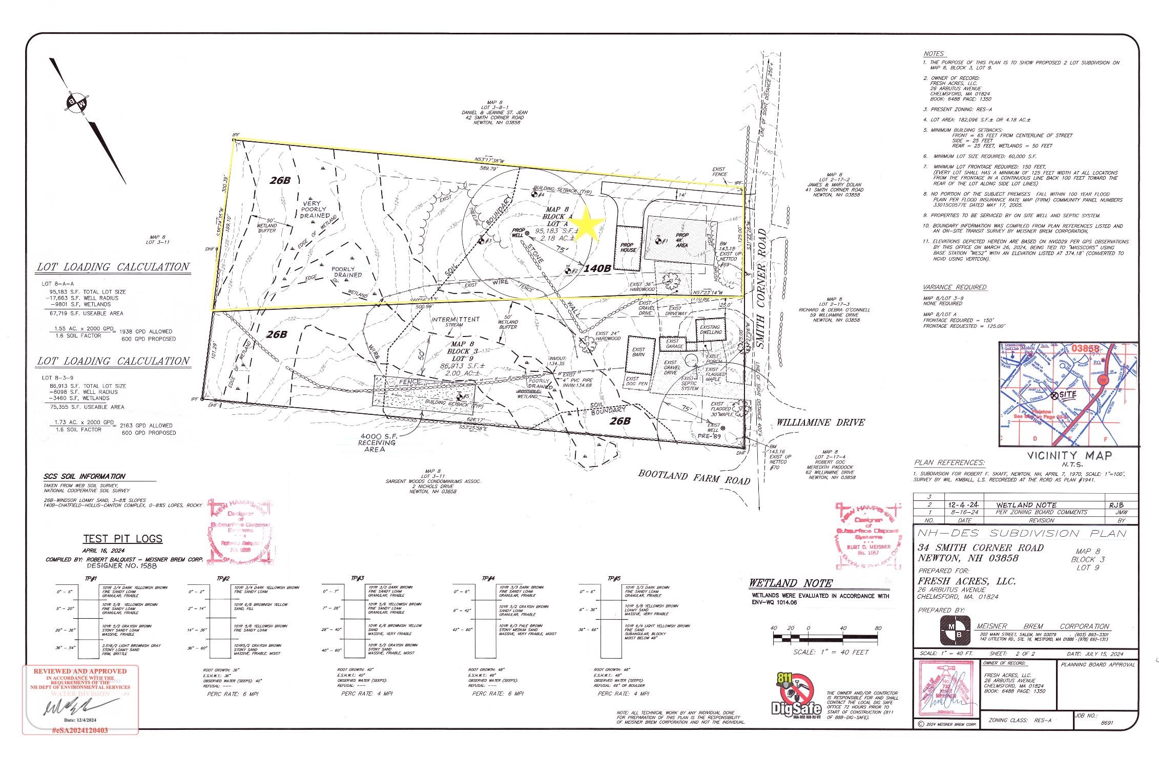 34-A Smith Corner Road Land: Map 8 Blk 3 Lot 9-1