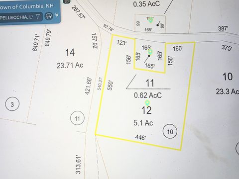 Map 405 Lot 12 Columbia NH 03576
