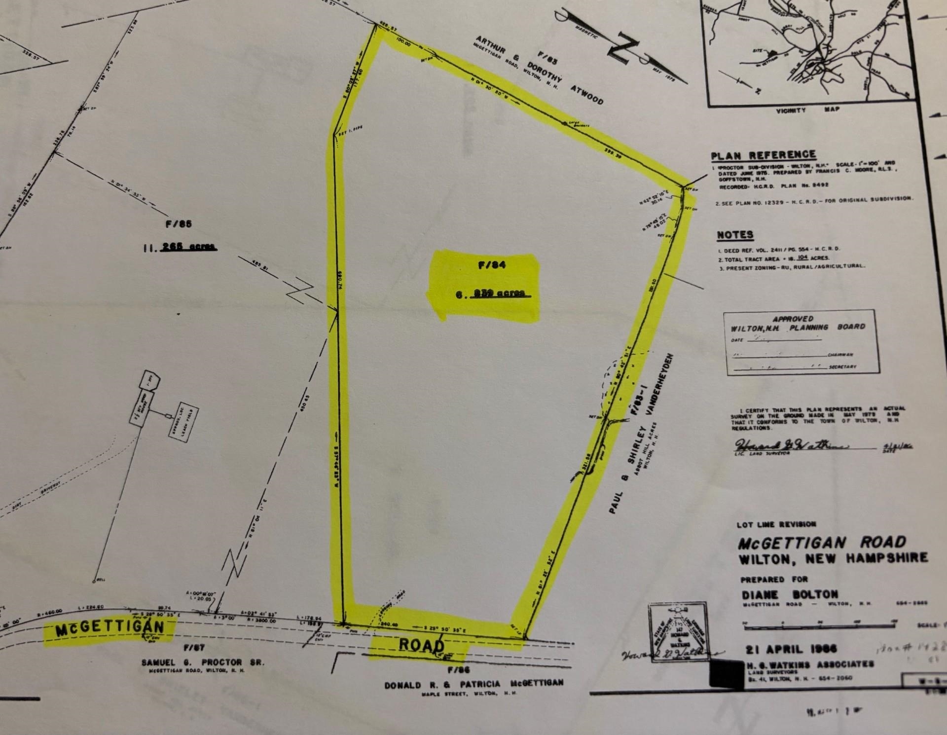 Lot F-84 McGettigan Road
