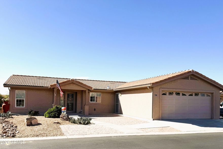 Experience luxury living in this stunning 55+ community featuring resort‑style amenities. This elegant 2 bedrooms, 2 bath home offers open‑concept living, a beautiful kitchen, plus office and a serene outdoor space. Enjoy a clubhouse, fitness center, heated pool, pickleball, and walking trails—all in a beautifully maintained, active‑living community close to shopping, dining, and entertainment. New A/C & Roof 2025. Priced to sell! Don't miss this opportunity! House comes fully furnished along with a golf cart!