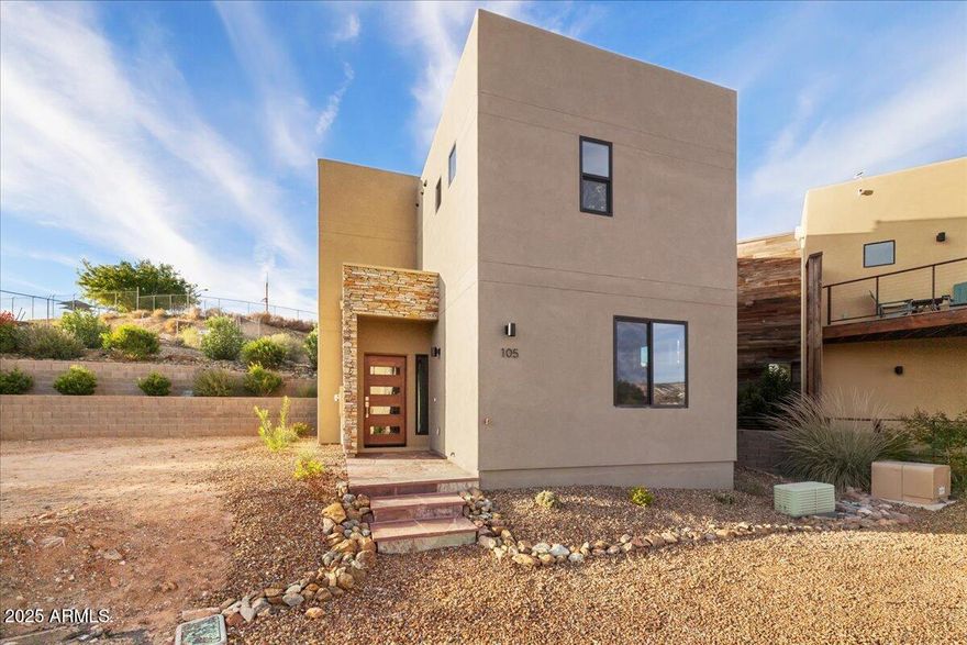 Luxury finishes in an easy-to-maintain, brand-new, small home. A bedroom + full bath on both levels. 9' ceilings with upper & lower patios/decks. Design elements include rustic finishes with stone, metal & wood. Buyers can select from the remaining lots different floor plans, which are preassigned to each parcel. The main living (kitchen, master bedroom & living room) is on the first floor in 4 of the 6 models. Builder interest rate buy-down program available. Luxury finishes with 18' high living room ceiling! This listing is for the home under construction to the west of the model. A bedroom + full bath on both levels. 9' ceilings with upper & lower patios/decks. Upscale Living, Small-Town Charm - Starting at Just $299,000
Discover a fresh approach to homeownership in a new community designed for easy living and lasting value. These stylish, low-maintenance site-built homes feature thoughtful two-level layouts with one- and two-bedroom options. Private outdoor patios and decks extend your living space, while the neighborhood offers inviting amenities: a community park with bocce court, walking paths, putting green, and cozy fire pits for gathering with friends.
Perfectly positioned on the path from Phoenix to the Grand Canyon, this quiet small town offers a mild four-season climate, great restaurants, local shopping, and abundant Old West history. With clear skies, fresh air, and a river flowing through town, it's the peaceful escape you've been waiting for.
At an incredible price range of $299,000-$389,000, these homes offer both personal enjoyment and investment potential ideal for a second home, short- or long-term rental, or a year-round retreat from colder climates.
A smart lifestyle choice. A remarkable value. A place you'll want to call home.