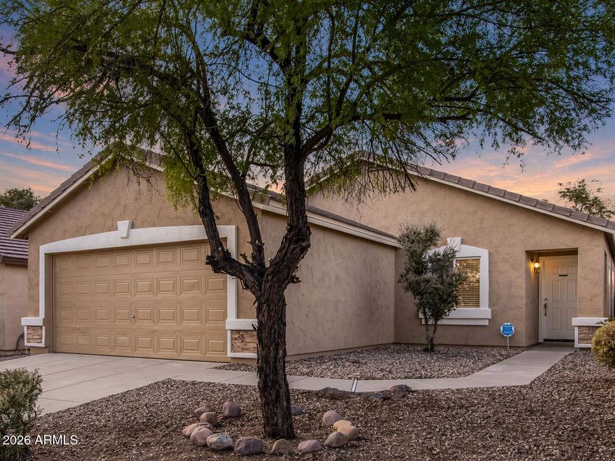 Beautifully maintained home in the sought-after Sundance community! This 3-bedroom, 2-bath home features a 2-car garage and breathtaking sunset views from a private backyard backing to a greenbelt. Designed for easy living, the open-concept floor plan showcases tile flooring in all the right places.

The eat-in kitchen is beautifully appointed with upgraded cabinetry, luxurious granite countertops, and a breakfast bar that opens to the spacious living area... perfect for everyday living and entertaining. Recent upgrades provide added peace of mind, including a new A/C unit disposal and stove in 2023, plus a brand-new dishwasher and all new carpet in 2026.

The backyard offers plenty of space to create your ideal outdoor retreat. A perfect blend of comfort, functionality, and value!