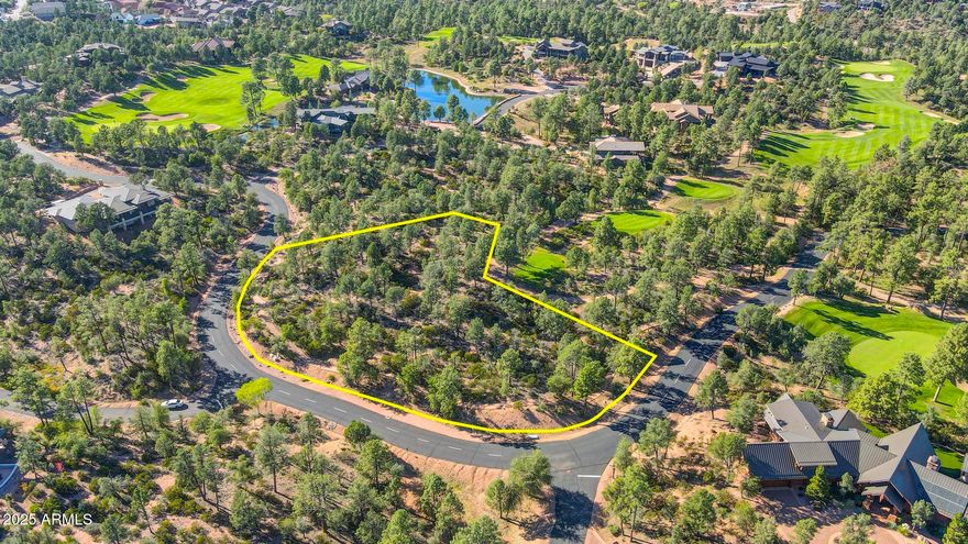 Welcome to Arizona's Finest Mountain Country Club Community, The Rim Golf Club. Check out this Spectacular 1.58 Acre Lot bordering the signature 3rd hole with Epic Views of the Golf Course and the Granite Dells. Enjoy Peace, Privacy, Ponderosa Pines and Views when you build your Modern Mountain Masterpiece up high on this Picturesque Parcel that offers a Huge Building Envelop. This Lot is suitable for an extra large Single Level Executive Home or you can add a Daylight Basement for your extended Family and Friends. Bring your own Design and Builder or work with us and Matt Sopeland Custom Homes. We have an existing Home design for this lot that will save you time and money. Please check out this Amazing Lot today. Thank You !