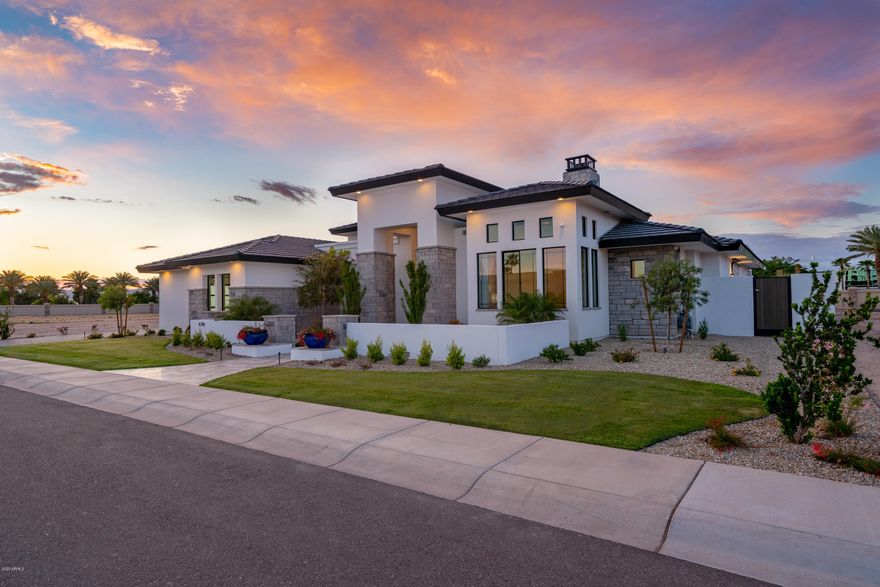 Come and experience this once in a lifetime Custom Home built by Award Winning Forte Homes. This 4,513 sq ft custom home with private 3,762 sq ft condition airplane hangar taxis right onto the Stellar Airpark centrally located in the Valley of the Sun. Close to world renowned shopping, restaurants, entertainment and schools. 

This exquisite home features dual Master Bedrooms, Guest Suite, Formal Office and Gameroom. This open floor plan has 18' ceilings in greatroom and kitchen with floating box beam ceiling treatments. Towering gas linear fireplace in the greatroom is the center piece of the living area. The kitchen is appointed with Subzero/Wolf appliances including Built in Coffee Maker, dual Cove Dishwashers and dinning space has built in Subzero Wine Fridge.  3 car gar w/EV