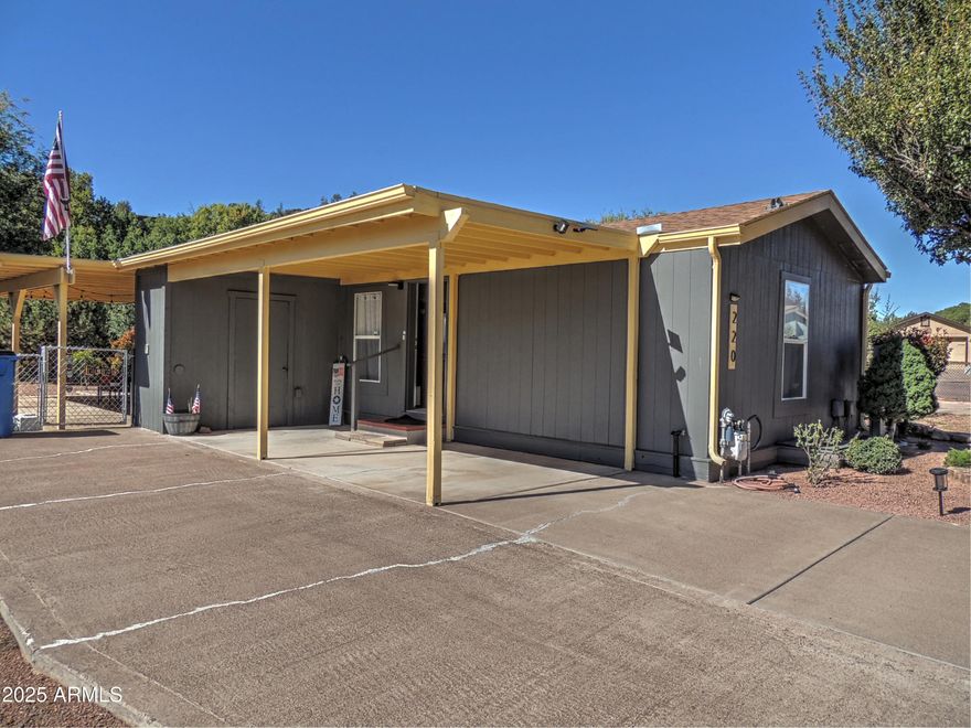 NO HOA AND NOT A LAND LEASE! You own the lot. This cute, clean, quaint cul-de-sac house is ready for you to call home or home away from home. Or it could be a great Air BNB/vacation getaway should you choose to purchase it with all the furnishings. The grounds consist of a beautiful plum tree and well taken care of yard. Outdoor storage room, covered parking and large covered patio perfect for enjoying the cooler mountain weather. Freshly painted inside and out with a newer roof, hot water tank and washer/dryer. Family circumstances force the sale, owners loss is your gain. Come see this 3 bedroom two bath home in person, you will surely fall in love.