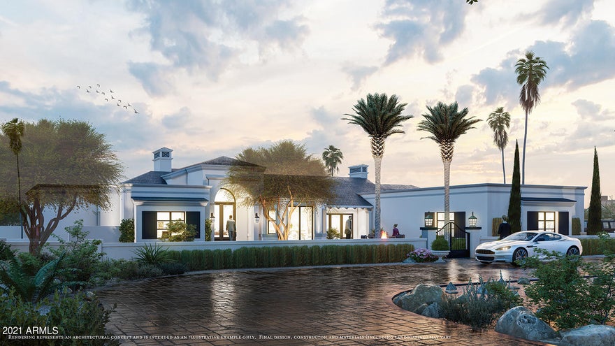 This is your chance to secure a Candelaria designed home before construction starts. Project can be bought as a turn key product at the list price or in the current phase at $1,65M and buyer has full control to customize design and manage the build.   Proposed floorplan in documents tab. Located in the highly desirable Cactus Corridor this home will be 5500sf of living space situated on over an acre lot in a NON-HOA community. The interior will boast unique custom design elements, formal dining as well as relaxed entertaining space with an indoor/outdoor feel from the kitchen and living area. Outside you will enjoy courtyards from both the front and off the Owner's suite looking out into the Entertainer's backyard including sparkling pool/spa, fire pit, sport court and more. Separate one-bedroom/full bath and living area Casita situated thoughtfully amid this luxurious outdoor living space.