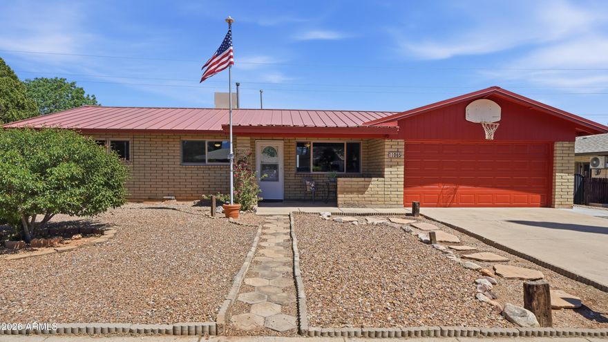 Amazing transformation to this wonderful home minutes from Fort Huachuca, Medical, Shopping, and Everything Sierra Vista!!!  Completely Painted inside/outside to include garage door, PLUS, NEWER and beautiful metal Roof...Updated Kitchen w/NEW LG Stainless Steel Appliance Bundle, Freshly Repainted Cabinets w/NEW Knobs and Pulls, and Brand-New and Stunning Granite w/overhang to create a Breakfast Bar that seats 4 people!!!  NEWER Water Heater too!!!  Cozy Front Porch to relax and enjoy...Living Room & DEN w/FP & New Ceiling Fans,...Bathrooms are more modern and the lot has been cleared for you to create your own backyard Oasis...Small firepit already in place for your enjoyment in the backyard while you are creating your own haven...the Panoramic Skies are the limit and the views are too!!!