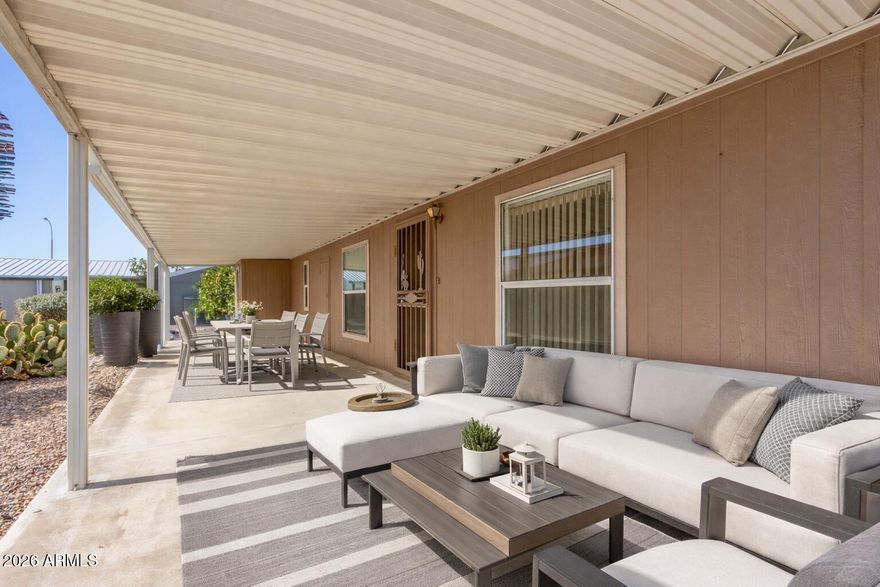 NEW PRICE: $97,500 -- Motivated Seller! Corner-lot value in Rancho Mirage (55+) with mountain views and great curb appeal from the oversized covered front porch--perfect for morning coffee & sunset chats. Inside you'll love the open great room, vaulted ceilings, & bright dining bay window w/ Mtn Views . The kitchen offers ample cabinetry, an island w/ breakfast bar, & easy flow for everyday living. Bonus features include a dedicated space with built-in desk, plus a spacious workshop ideal for hobbies or crafts. The primary suite features a walk-in closet and double doors to the ensuite. HVAC approx. 2 years old, newer water heater, and the home has been recently refreshed and cleaned. Enjoy resort-style living with community amenities including pool, pet park, pitch & putt golf, and even an RC Car Speedway. Partially furnished and priced to move--come see it before it's gone!