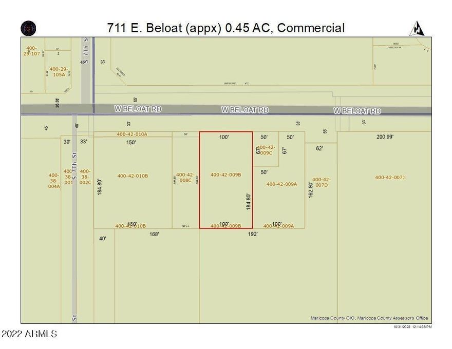 PRIME Commercial land nearly 1/2 acre ready to develop. Close to downtown Buckeye. Ripe for any service business or facility to cater to the tremendous population growth in Buckeye. Hurry as this one will not last!