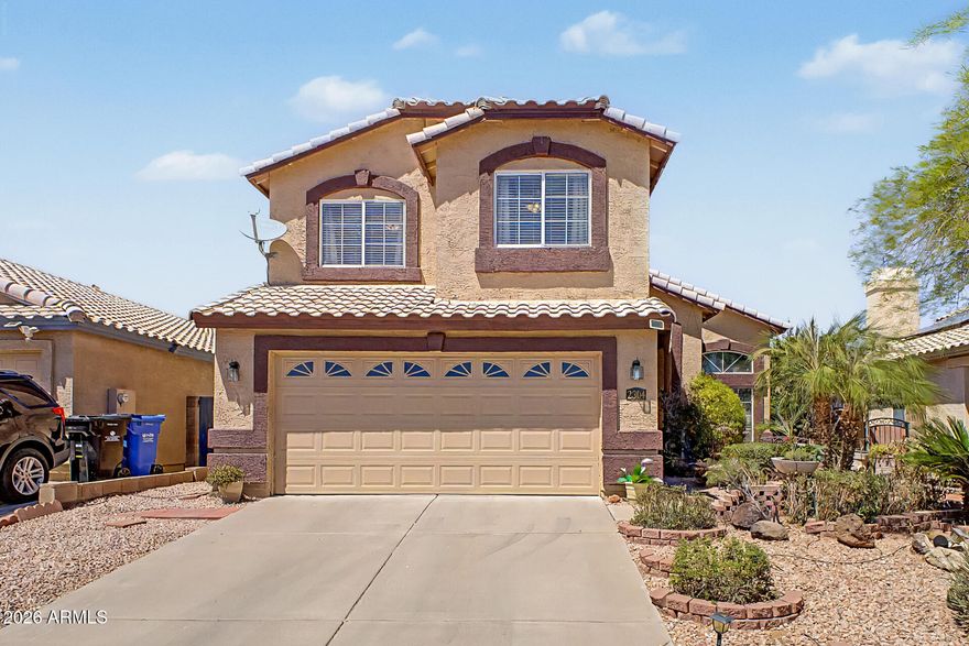 Welcome to this well-maintained 4-bedroom home offering a 2-car garage, attractive desert landscaping, and a welcoming front patio--all with the added benefit of no HOA. Ideally located in North Phoenix near scenic mountain views, this property is perfect for buyers seeking flexibility and convenience, just minutes from Desert Ridge, Mayo Clinic, and TSMC, with easy access to the Loop 101, SR-51, and I-17 freeways.

Inside, you're welcomed by a bright, open living space featuring vaulted ceilings, skylights that provide abundant natural light, a warm palette, and durable tile flooring. A separate family room offers additional space for relaxing or entertaining.

The kitchen is designed for both functionality and style, complete with granite tile countertops, ample wood cabinetry with c built-in appliances, a cozy breakfast nook, and a peninsula with bar seating. The primary suite includes a private ensuite with dual sinks and a spacious walk-in closet.
Step outside to a private backyard retreat featuring a covered patio, stylish pavers, and mature shade trees complemented by a variety of fruit trees--creating a peaceful setting ideal for year-round enjoyment.