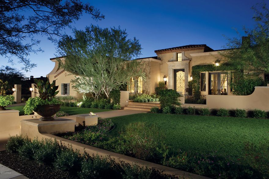 Nestled in a beautiful park setting in the coveted Silverleaf community is a stunning Salcito custom built home boasting a premier location on the double 8th/9th and 10th fairways of the Silverleaf golf course.  This single level, bright and light filled home has 5150 sf, 4 bed. 4.5 bath plus an office, magnificent detail in every room, top of the line custom gourmet kitchen with Viking appliances, Subzero separate freezer drawers, temperature controlled wine room, huge craft/laundry room, whole house audio visual system.  This rare golf course setting has spectacular forever golf and mountain views, incredible privacy, large grass yard, pool and spa and is the perfect entertainers’ home. This is what your client has been looking and is rarely available in Silverleaf. Call now for your private tour today!