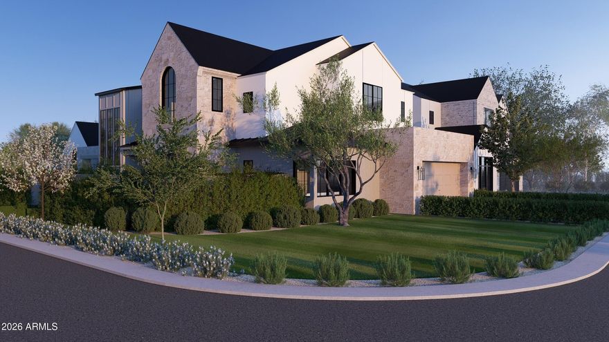 This Mediterranean Modern custom home located in the desirable Arcadia lite neighborhood is one of a kind. Designed with intention, built with quality, and finished with Arcadia-level materials that truly stand apart. This thoughtfully designed open-concept floor plan seamlessly integrates the great room, kitchen, and dining areas. The primary suite on the main level offers both convenience and privacy creating a perfect balance of everyday comfort and elevated design.

The kitchen serves as a true focal point, showcasing Taj Mahal quartzite countertops with a striking half-waterfall edge, paired with cabinet paneled Monogram appliances, high-end fixtures and clean, timeless finishes. All bedrooms have an en-suite bathroom equipped with marble counters and flooring that brings a refined, spa-like feel.

The living room makes an immediate impression with white oak tongue and groove vaulted ceilings with beams centered around a gas fireplace with a limestone surround. Aluminum doors and windows flood the space with natural light and create seamless indoor-outdoor flow between the backyard and courtyard, which features a pool with a built-in cover and a built-in outdoor BBQ station.

Additional features include a 3-car tandem garage, 9-foot exterior doors, a 24-gauge standing seam metal roof, and a thoughtfully curated exterior with stone, synthetic stucco, vertical siding, and board-and-batten details. Lutron Maestro dimmers, security cameras, speakers, Kohler, Brizo, and Delta fixtures, and abundant storage further elevate the home's quality and functionality.

Located in a great neighborhood, this home is one you must see in person to fully appreciate. It absolutely speaks for itself.