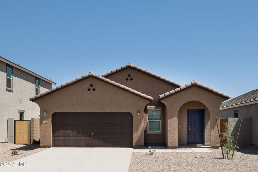 Move-In Ready | Upgraded Features | Prime West Valley Location

Step into this beautiful brand-new home designed for comfort, style, and everyday living. From the moment you walk in, you'll notice the 9' ceilings and open feel, complemented by modern finishes throughout. The kitchen shines with granite countertops, white shaker cabinets, and GE stainless steel appliances--perfect for both entertaining and daily use. Durable 17x17 Shaw tile flooring adds both style and ease of maintenance. The spacious primary suite features a large walk-in closet, creating a private retreat you'll love coming home to. Enjoy Arizona living year-round with a covered patio and professionally landscaped front yard. This home also includes energy-efficient features, a WiFi-enabled programmable thermostat, and thoughtful upgrades that help save on utility costs.

Located in a highly desirable West Valley community with a park, basketball court, and dog park, you'll have space to relax and connect. Plus, you're just minutes from the I-10, schools, dining, and everyday essentials--with Fry's, Walmart, and CVS only 3 miles away. And to top it off--enjoy stunning mountain views right from your neighborhood.