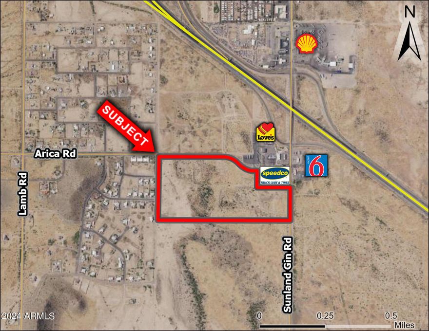 Property is located just south of I-10 along Sunland Gin Road.  Property lies with the Opportunity Zone and is ready for development.  Water is to the property line and Sewer is located just north of the property (see attached map).