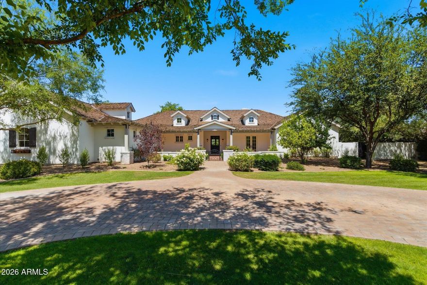 Charming quality custom built home with mature landscaping on nearly 1.2 Acres. This updated and timeless estate boasts tall ceilings, 4 Bedrooms, 5 Bathrooms Plus an Office, Formal Living Room, Formal Dining Room, Great Room, Morning Room, and tons of storage.  It is rare to find a home of this style in a great location. The fantastic backyard offers an spacious patio, BBQ, two covered Ramadas, citrus trees and mature landscaping surrounding.