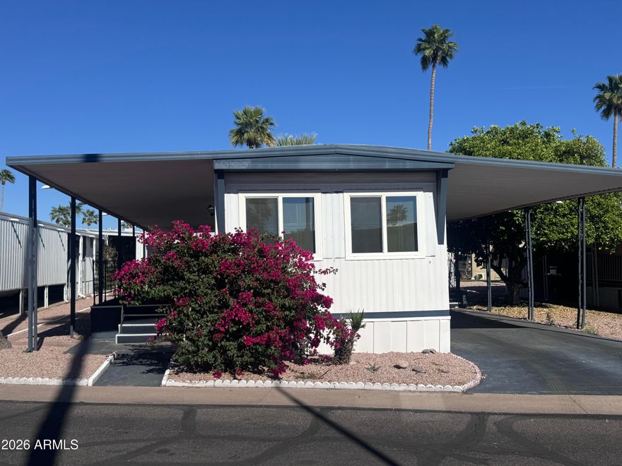 Experience comfortable living at its finest with this affordable and furnished three bedroom home! This home has undergone significant updates in 2021 to include dual-pane windows, new AC, a hot water heater, and roof. The kitchen includes a convenient pantry and all appliances. Situated in a lively adult community, residents can enjoy resort style amenities like a heated pool and spa, dog park, club house with billiards, laundry facilities, library, and a packed calendar of social events. This home combines value, comfort, and community!