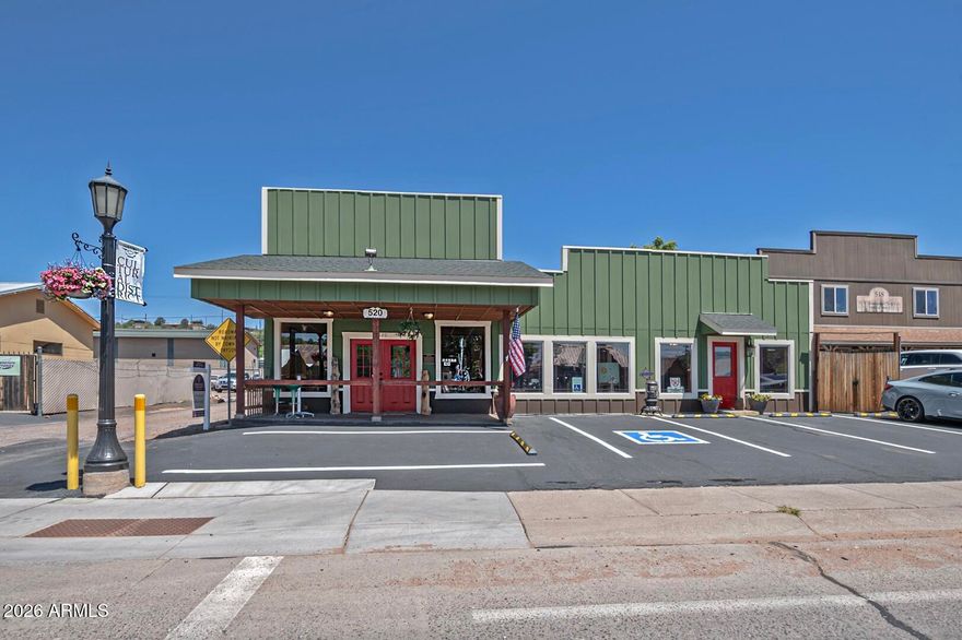 Step into a living piece of history at 520 West Main Street--an iconic commercial property in the heart of Payson's Main Street district. Originally built in 1882 as a saloon at the entrance to town, this remarkable building--widely recognized as the oldest commercial structure in Payson--has played many roles over the years, from dance hall and pool hall to post office and print shop. Its storied past includes ties to the legendary ''Bootleg Alley'' era, adding a rare and authentic character you simply can't recreate. Restored by its current owner, the property seamlessly blends historic charm with modern functionality. Thoughtful renovations preserve its original integrity while incorporating key updates, including upgraded electrical systems, refreshed bathroom fixtures, new windows, fresh paint, and new flooring throughout. Zoned C-3, this property offers exceptional flexibility for a wide range of uses, including retail, restaurant, office, or mixed-use residential/commercial configurations. The versatile interior layout makes it ideal for a boutique shop, art gallery, studio, café, or even a unique live-work space. Positioned in a high-visibility location with steady foot traffic, it provides easy access to both locals and visitors exploring Rim Country. This is more than just a commercial property--it's a rare opportunity to own a timeless piece of Payson's history while bringing your own vision to life. Whether you're an investor, entrepreneur, or creative visionary, 520 West Main Street offers unmatched character, location, and potential.