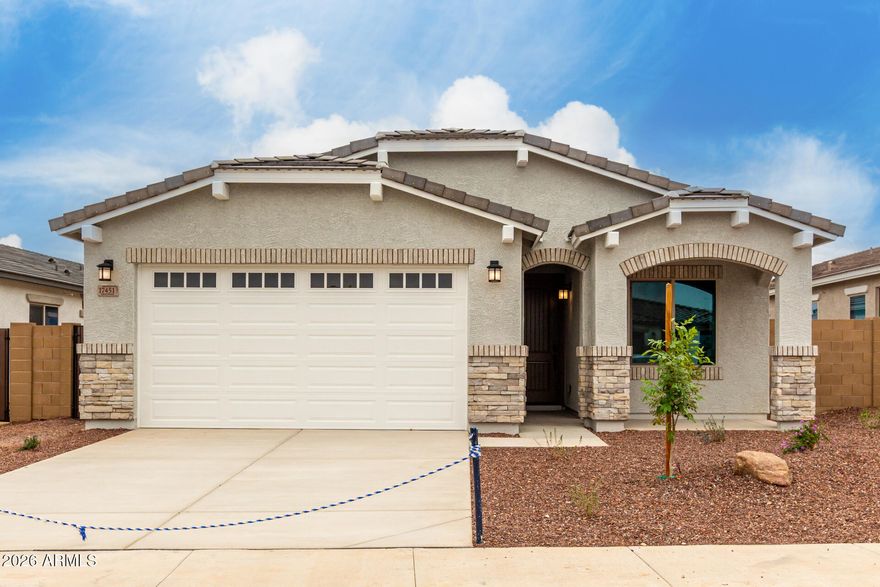 Single Story, 2-Car Garage, 4 BR, 3 Bath, 36'' Derby Birch Cotton White Cabinets, Soft Close Door and Drawers,  Simply Gray Quarts Countertops, Under Cabinet LED Kitchen Lighting, Glen Arbor Gray 6 x26 Wood Looking Tile, Carpet at Bedrooms Desert Flower, Faded Gray Interior Paint, SS Gas Range Double Oven Slide-In Appliance Package, Holiday Pkg, Laundry Room Cabinets with Sink, Soft Water Pre-Plumb, Gas Stub for future BBQ, Black Hardware, Subway White Kitchen backsplash,