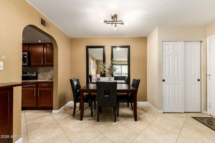 Winter visitor owned, lightly lived in condo in Old Town Scottsdale area. Open floor plan with great room concept, private balcony, tile and wood floors throughout. Kitchen offers, granite counter tops, upgraded cabinets, Whirlpool appliances, and a stacked Frigidaire washer and dryer. Large bedroom with walk in and secondary closet. Enjoy the pool and spa along with workout facility onsite! Great location near 101 freeway, Old Town Scottsdale, spring training baseball, golf and restaurants galore.