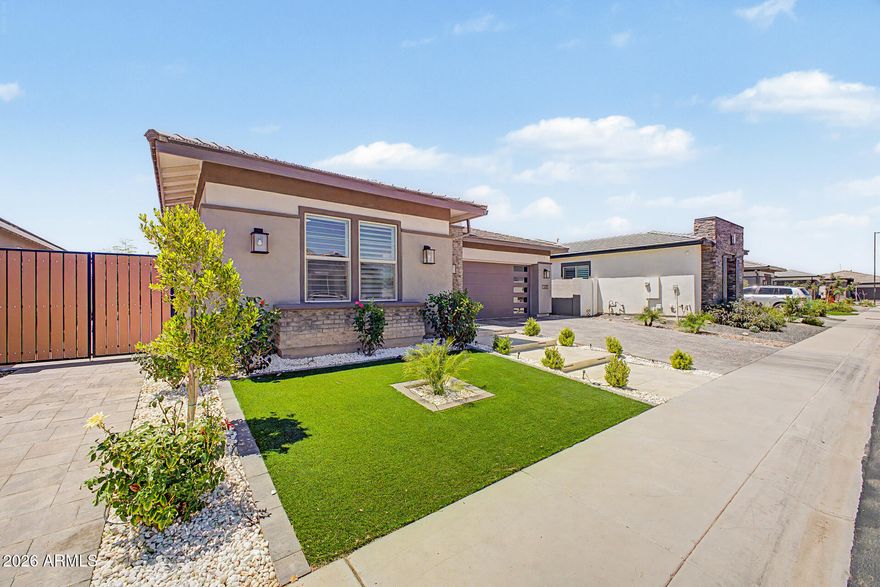 Beautiful gated community features recently built newer homes and a very nice community playground.  Home shows like a model with over $130,000 in upgrades.  2200 sq feet of tile added, kitchen remodeled 2025, Quartz counters, backsplash, lighting, game room cabinets and additional counter space and 4th bedroom with bonus room.  bathroom since and matching counter tops, garage flooring, water softener, shutters, side gate, concrete pillars, pavers etc. You are not likely to find this floor plan again. The  landscaping all set. Let's go see inside.