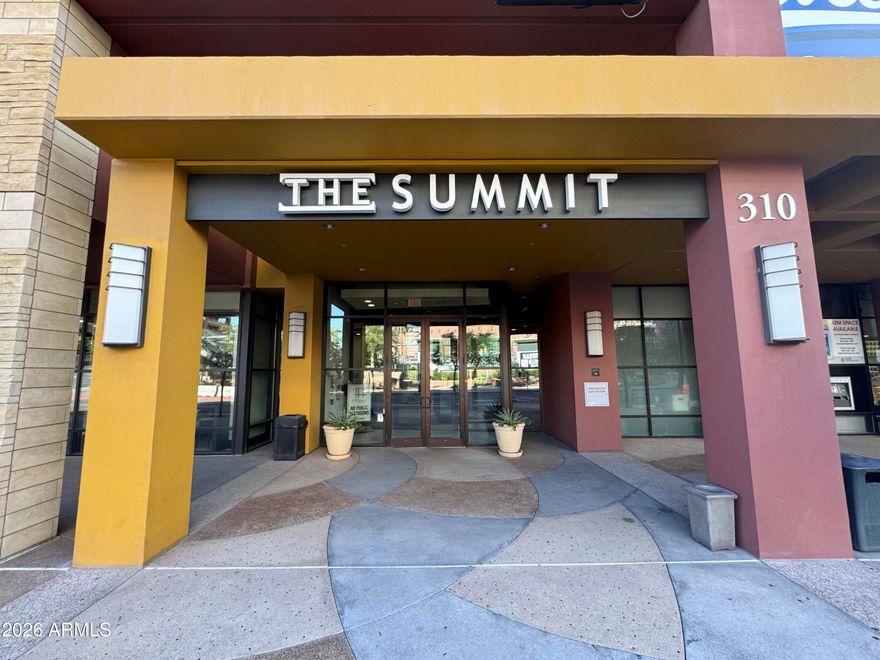 The Summit is the place to be.  Beautiful multi colored building nestled between DBacks Field and the Suns arena.  Very popular one bedroom plus office (1.5 unit) east facing unit.  Great location with light rail, restaurants, Herberger theatre, Phoenix Symphony, Phoenix convention center and minutes from Phoenix sky harbor.  Come see this unit before it's gone.