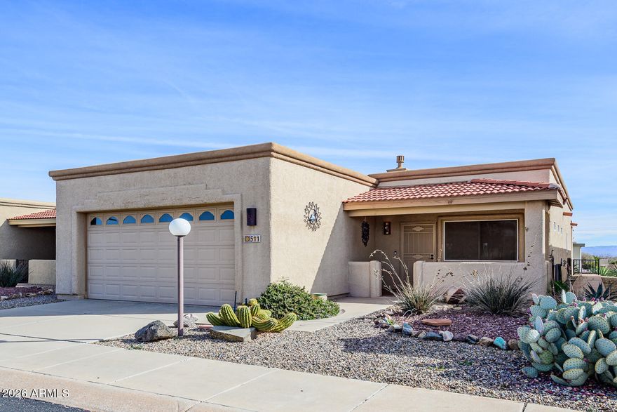 Seller offers to pay buyer's first year of resort fees!

Discover comfort and convenience situated right across from the Clubhouse is this beautiful 3 bed, 2 bath home. Enjoy AZ living at its finest in your spacious AZ room and ceramic tile flooring throughout.

The spacious kitchen features modern appliances, breakfast bars, and a built-in desk—ideal for everyday living and entertaining. Cozy up by the charming beehive gas log fireplace on cool desert evenings. 

Resort Fee includes property tax, trash disposal, and all resort amenities. 

Don't miss this opportunity to live in a vibrant, active 55+ community with everything you need right at your doorstep!