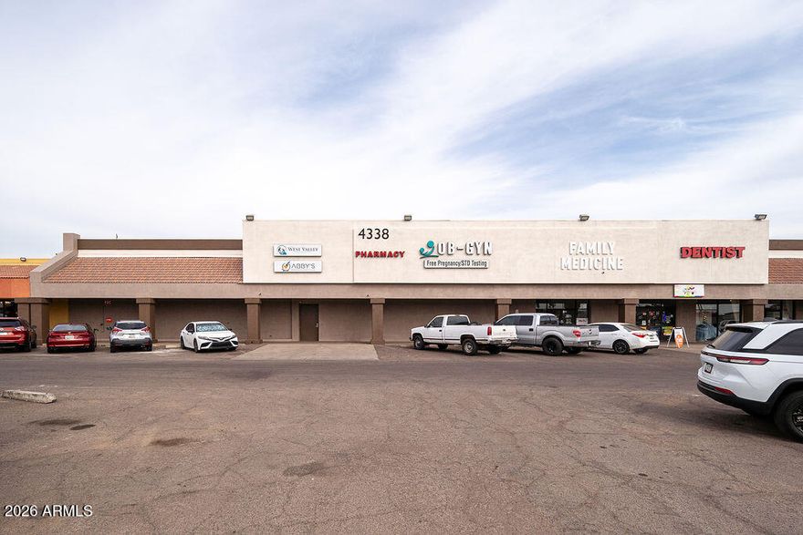 This listing is a medical office condo located at the northwest corner of 43rd Ave & Thomas Rd. The property is partially built out, with approximately 46% of the space is remodeled and ready for medical office use, 13% allocated to retail (pharmacy space), and the remaining 40% in shell condition, offering flexibility for customization.   This offers the ability for an owner/occupant for medical professionals or as an investment opportunity.